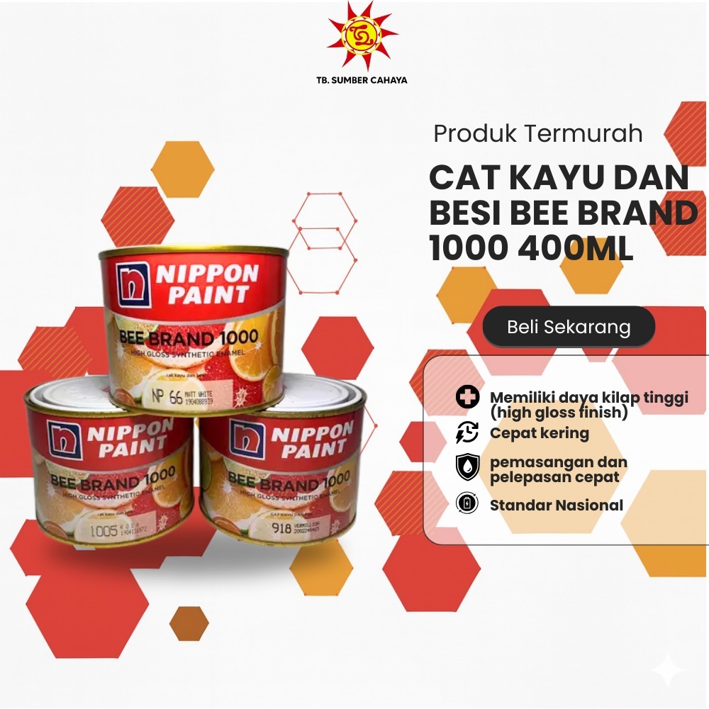 Cat Kayu dan Besi Bee Brand 1000 400ml / 0.4 Liter NIPPON PAINT Cat Kayu Besi Kecil Nipon Paint