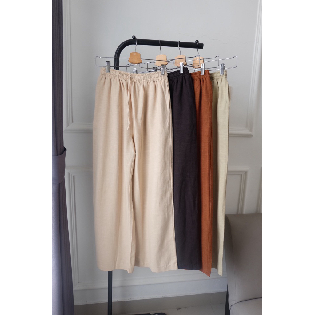 Celana Panjang Linen / Linen Culotte pants/ Kulot Linen/ Celana Panjang Linen/Kulot Putih full furin