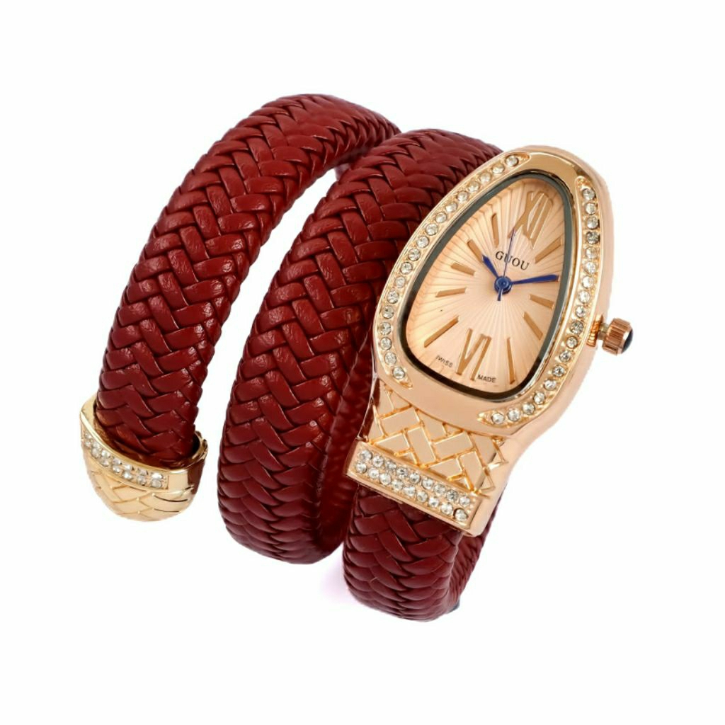 JAM TANGAN WANITA GUOU ORIGINAL MODEL ULAR SUPER ELEGAN WARNA PILIHAN - JAM TANGAN WANITA ORIGINAL