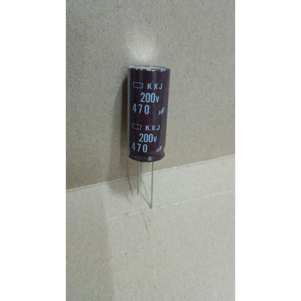 6774 kapasitor elco 470uf 470 uf 200v 200volt 200 volt nippon chemicon