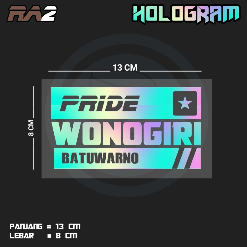 STIKER CUTTING TULISAN PRIDE WONOGIRI BATUWARNO | RA2 KEC