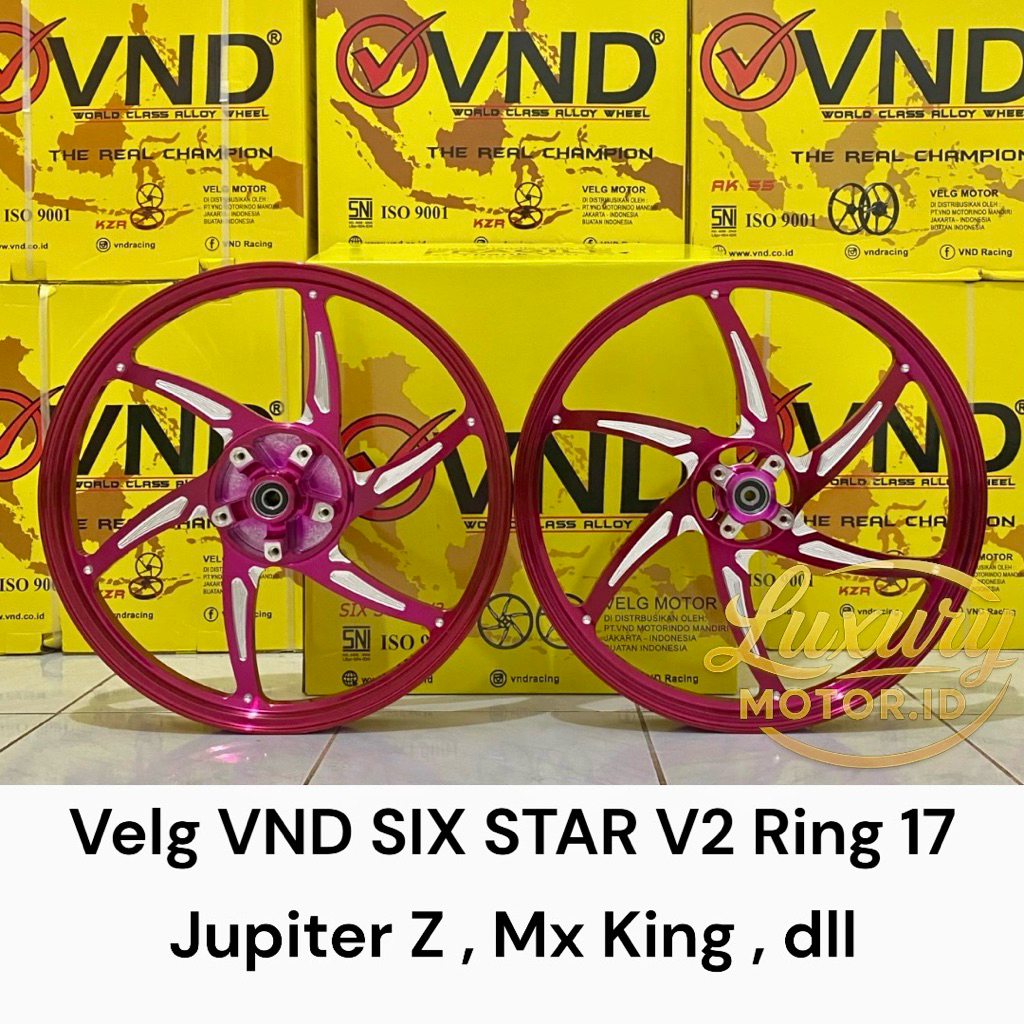 Velg VND Six Star V2 Ring 17 Jupiter Z Mx King uk 160/160 Velg Racing Jupiter Mx King