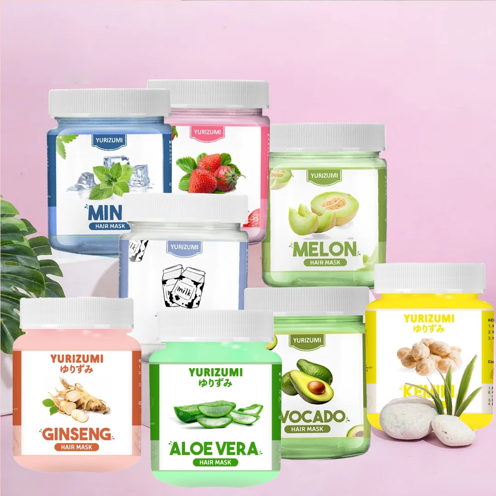 Yurizumi Hair Mask BPOM - Creambath Masker Rambut Anti Rontok dan Kusut Ampuh Atasi Rambut Kering Me