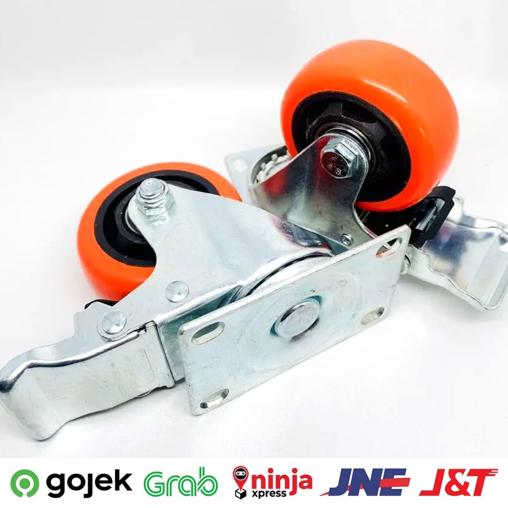 Roda Caster Etalase Troli Orange  Roda Caster  Roda Caster Orange  Roda karet  roda castor  roda kas