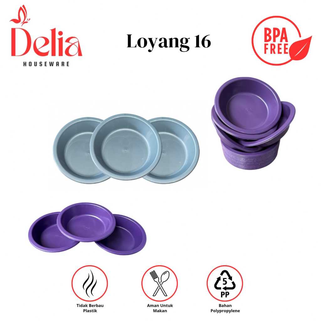 (12 PCS) Loyang 16 Silver - Loyang Bulat Sajen/Bokor Bali - Loyang Bulat Plastik Ukuran 16 Silver