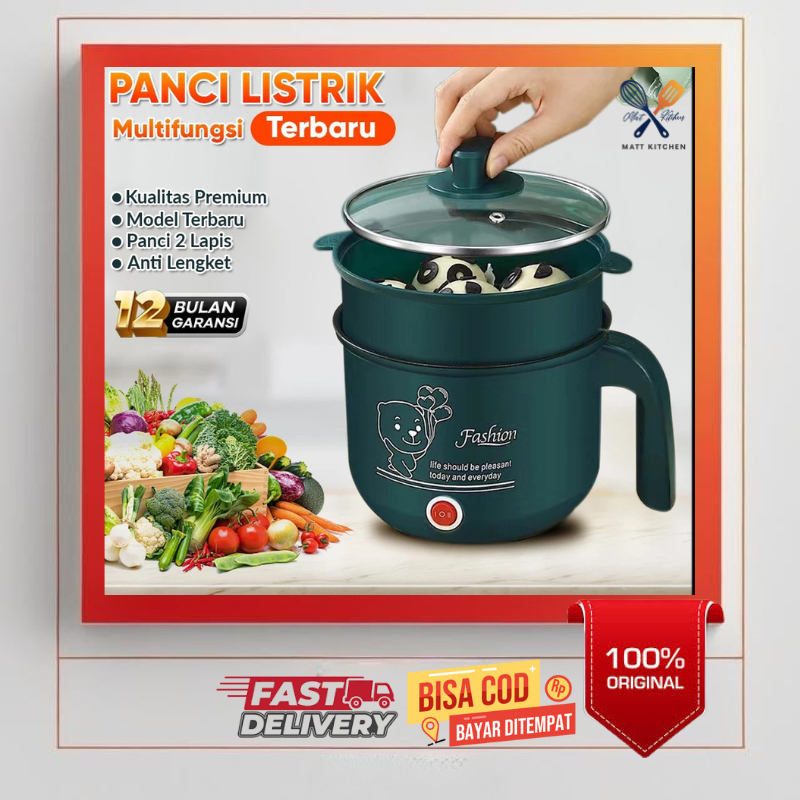 Panci Listrik Elektrik Cooker Stainless Steel Teflon Cooking Pot rice cooker mini