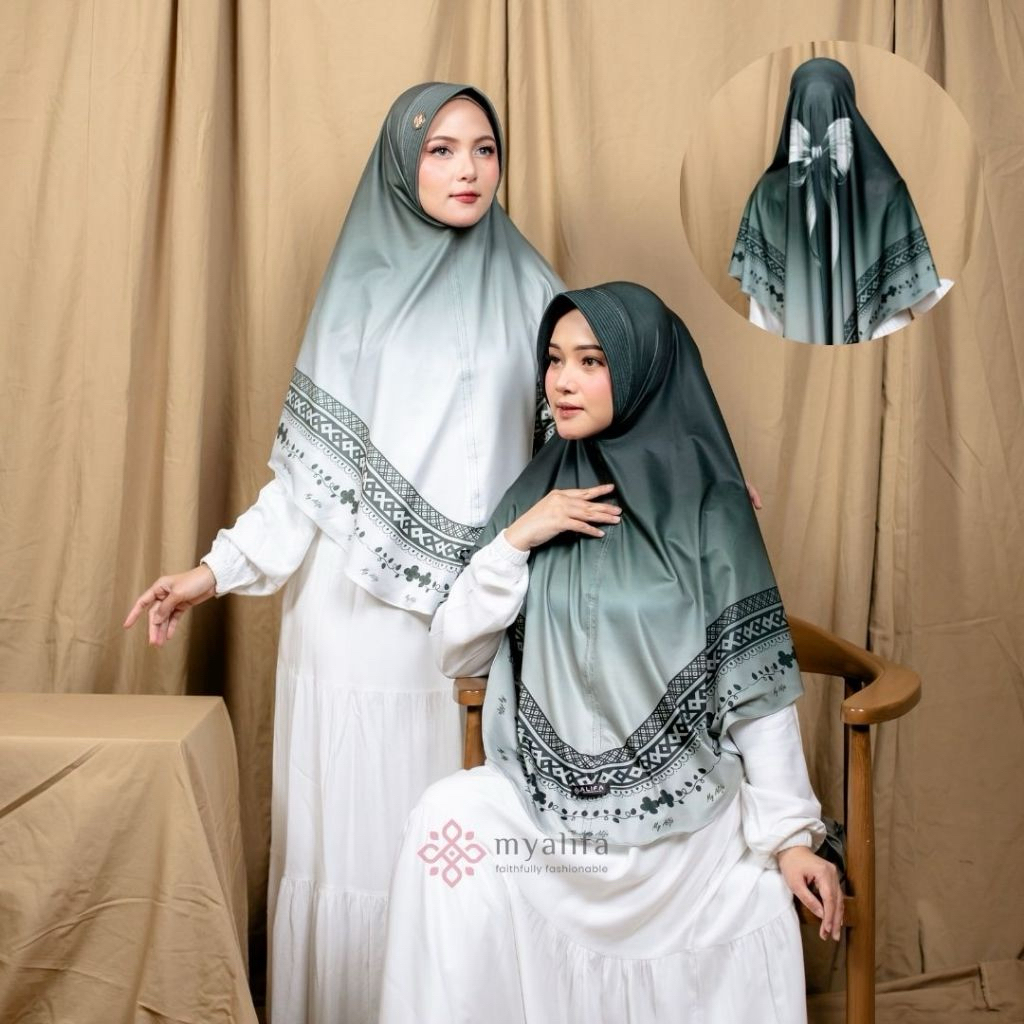 Hijab Instan & Mukena Special Sublim motif pita pet harra syari