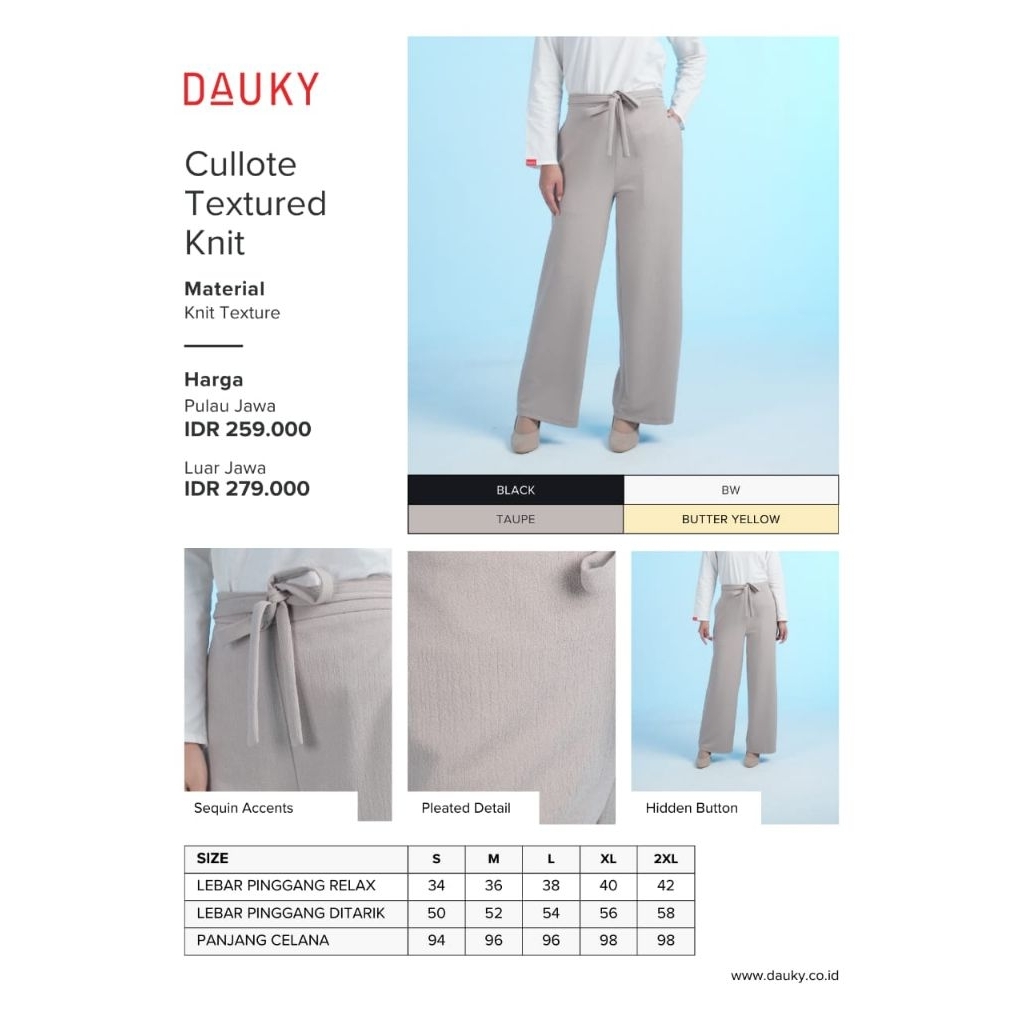 Cullote texture knit dauky celana dauky