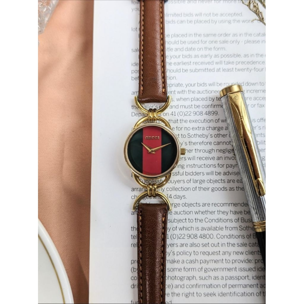 Jam Tangan Wanita Fashion Gucci Sherry Line 6000.2L Italy Dial, Ladies Vintage Watch