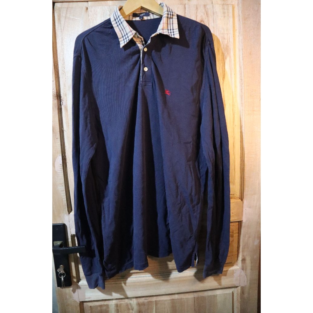 (BURBERRY LONDON) KAOS KERAH LENGAN PANJANG