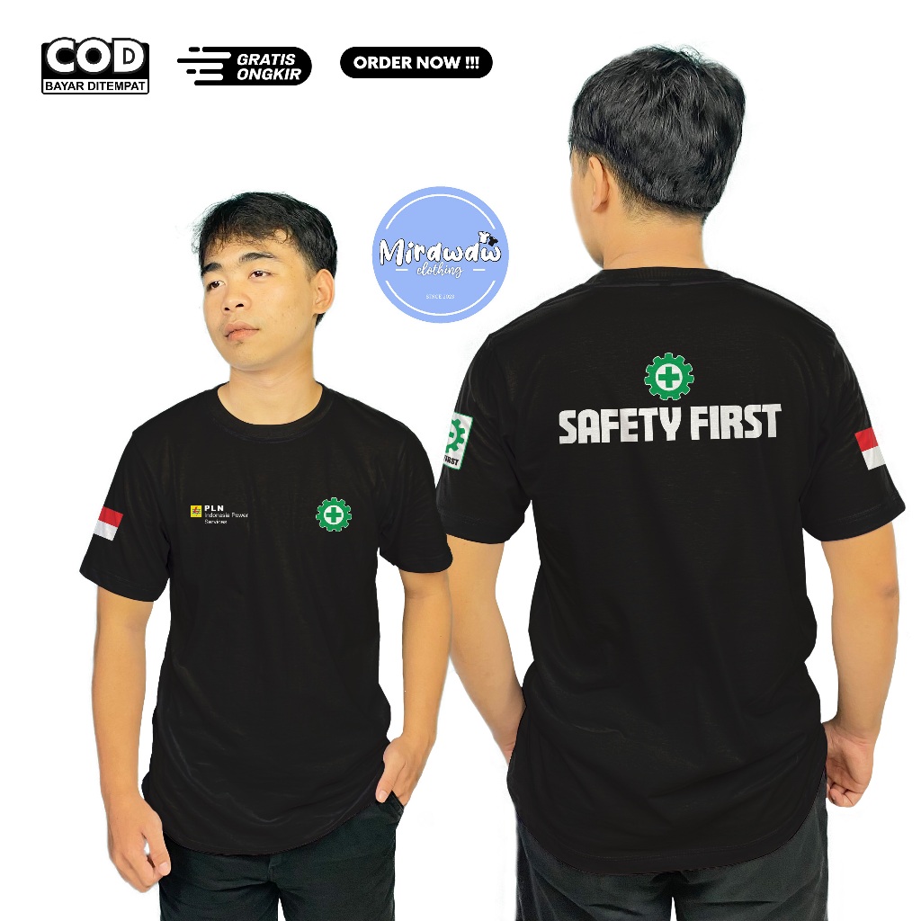 Kaos Safety First PLN Indonesia Power Services Baju Distro
