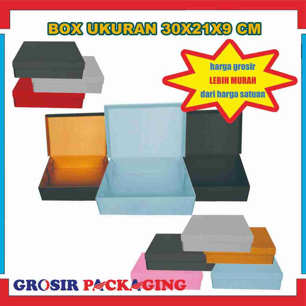 Box 30x21x9 Cm / Box Lipat Samping / Box Packaging / Kardus