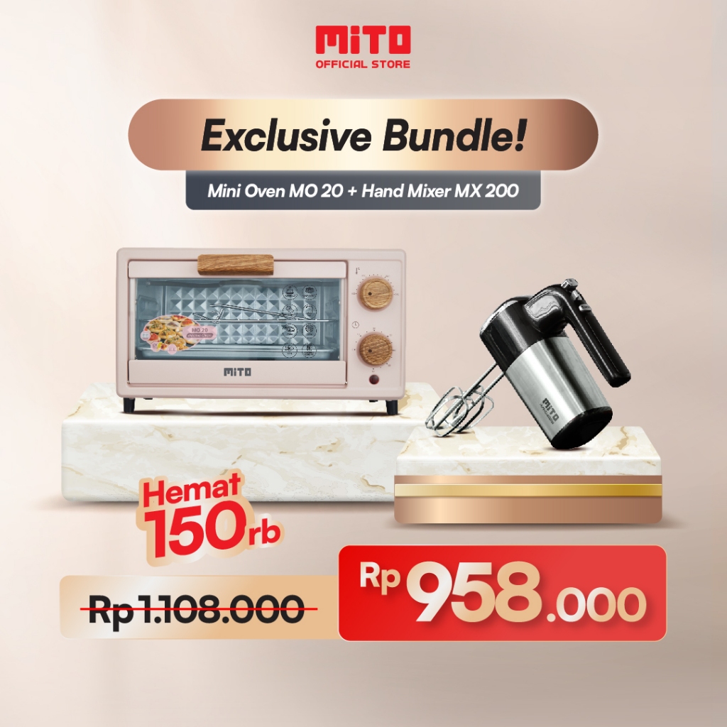 Mito MO20 Oven Listrik Mini 11L - Pink, Putih, Hitam
