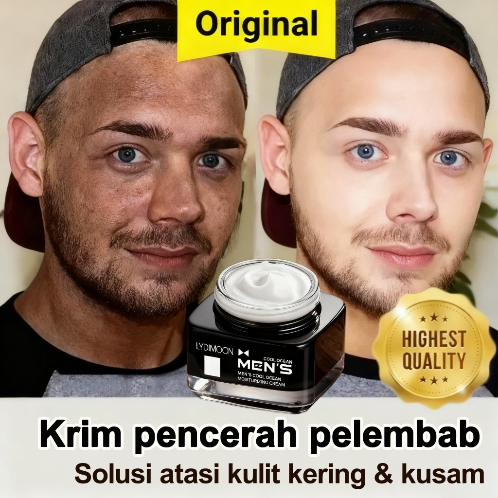 Cream Wajah Pria Pencerah Wajah Pelembap Wajah Pria 50g Krim Anti Kerut, Melembabkan, Unutk Kulit Ku