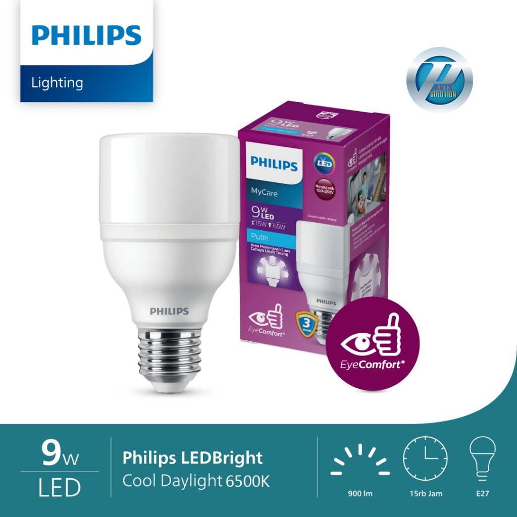 Lampu Rumah PHILIPS 9 11 13 15 17 20 W Watt  LED BRIGHT PUTIH Cool Day Light Original Garansi
