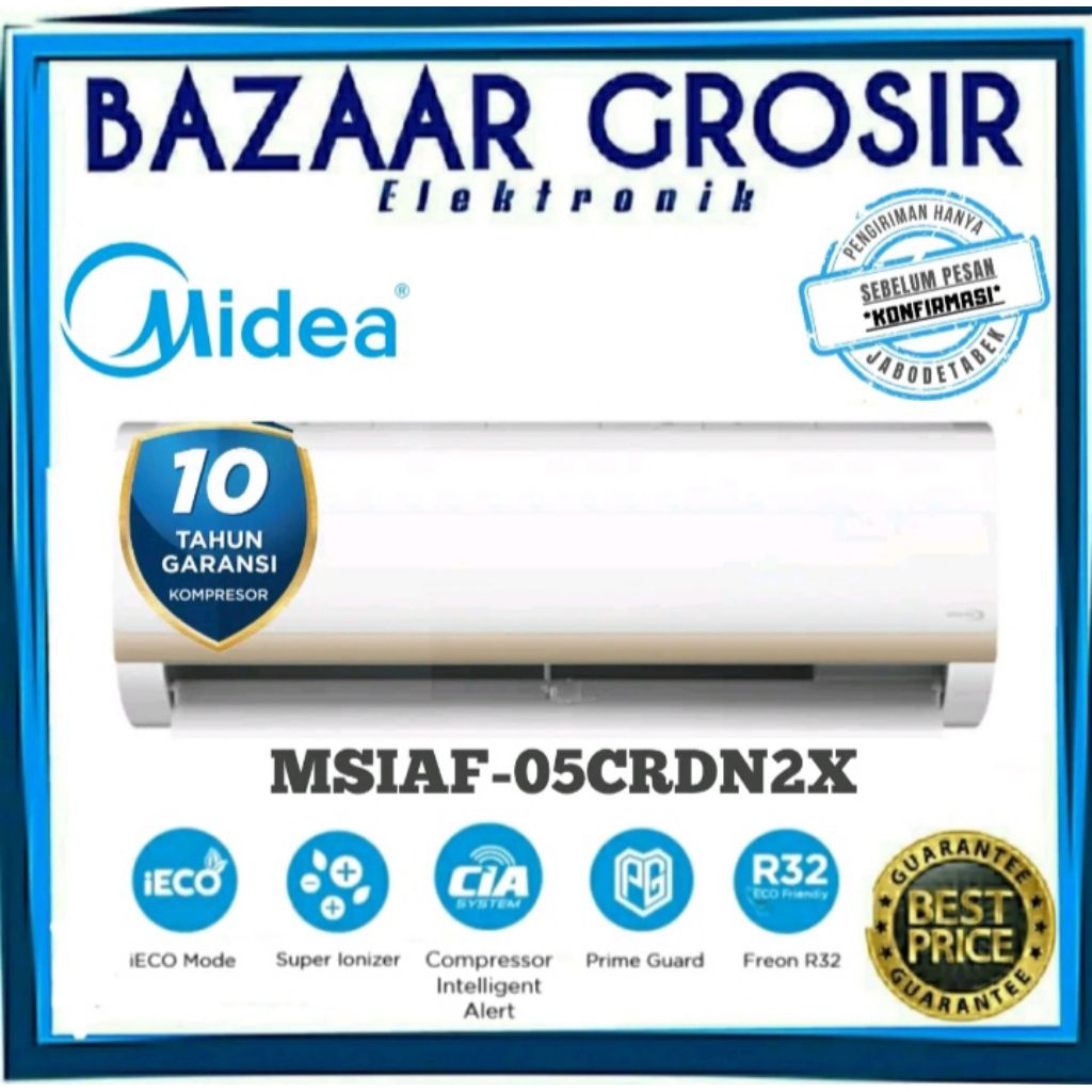 MIDEA AC INVERTER 1/2PK MSIAF-05CRDN2X / MSIAF05CRDN2X / MSIAF 05CRDN2X
