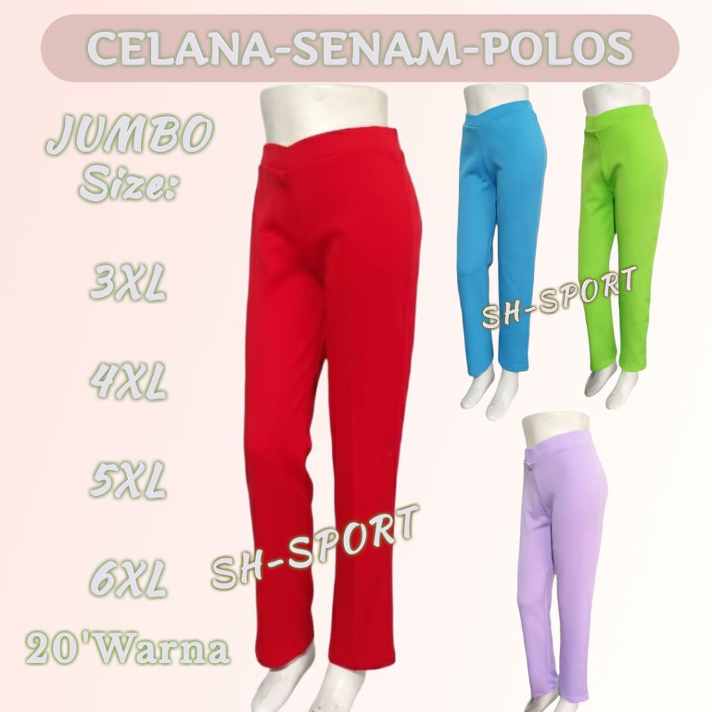 [Best seller][ JUMBO ][ 3XL, 4XL, 5XL, 6XL, ][ CELANA SENAM POLOS PANJANG]>celana senam wanita//cela