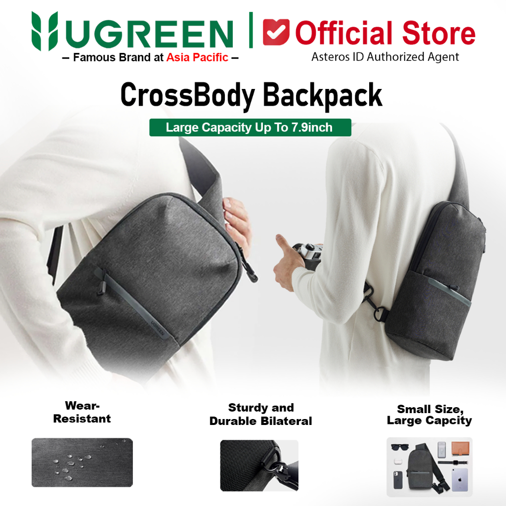 UGREEN Mi Sling Bag, Crossbody Bag, Tas Selempang Pria Wanita Multifungsi 15581
