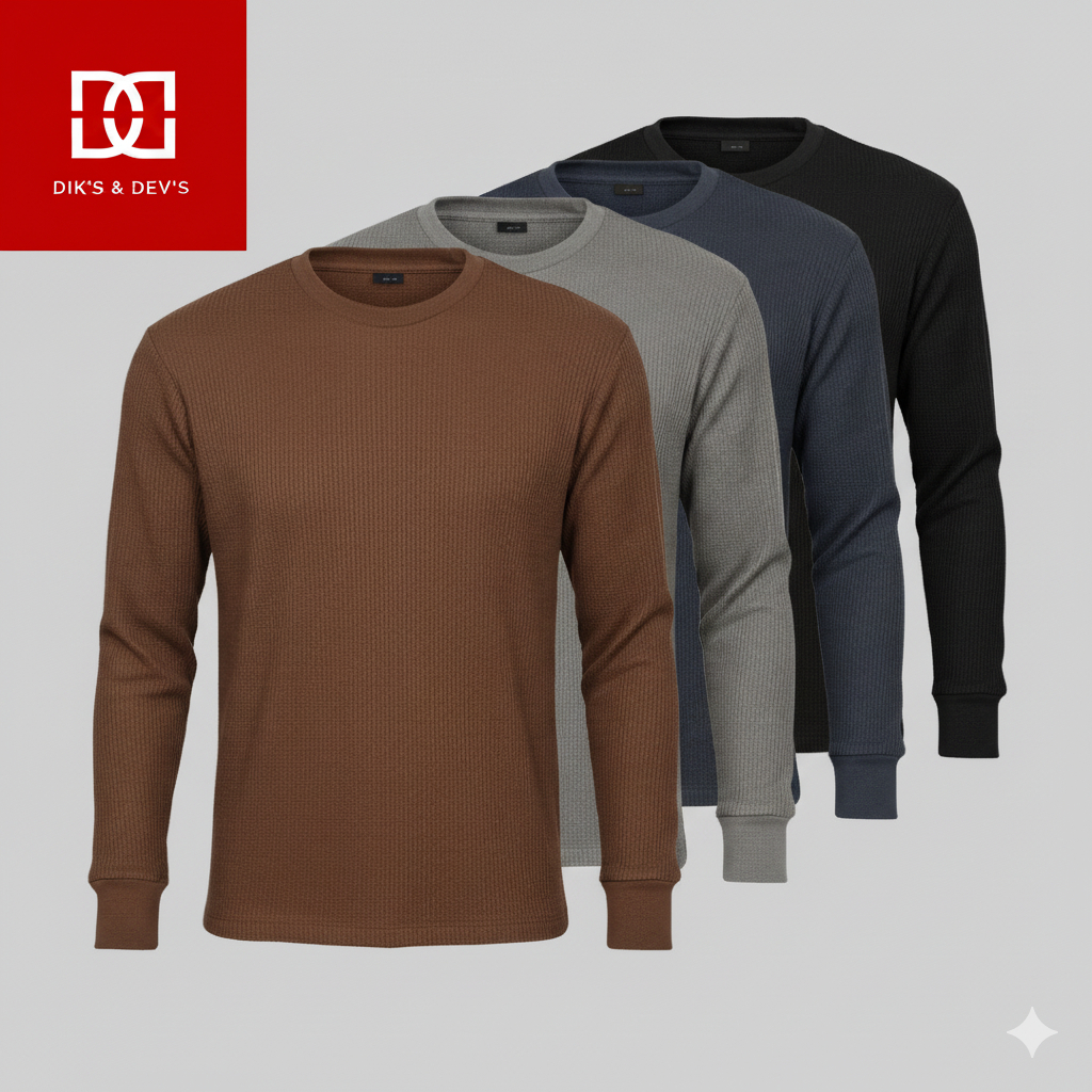 Diks&Devs- Kaos Lengan Panjang Katun Waffle Premium Supersoft