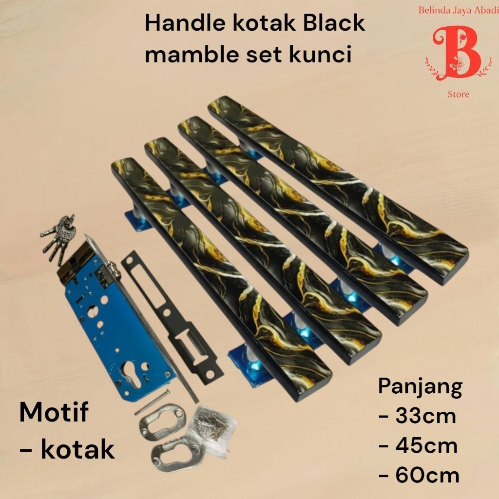 Handle pintu Aesthetic Black marble Gagang pintu rumah Full tarikan minimalis