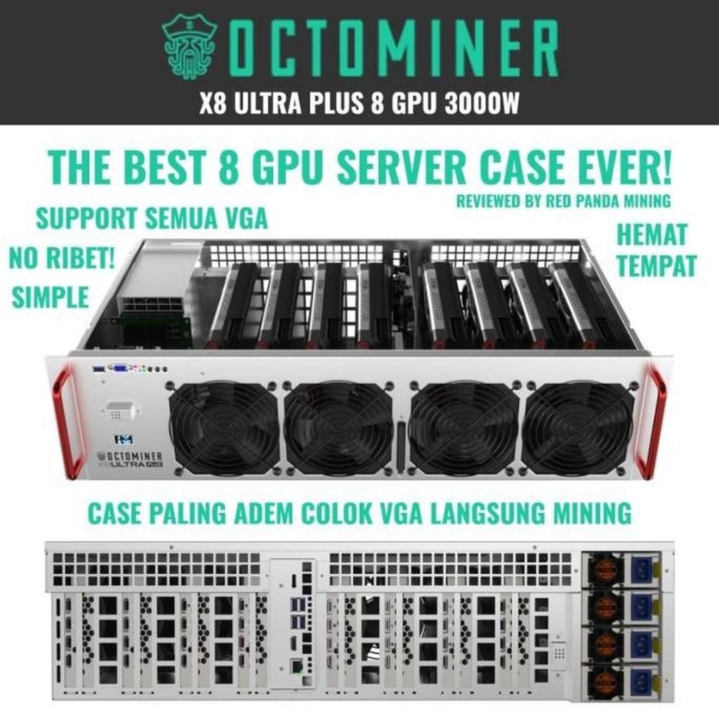 Octominer + VGA X8ULTRA Plus Paket Crypto Mining Rig 6 & 8 GPU X8 ULTRA