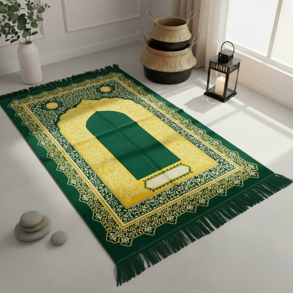 Sajadah Lembut Favorit Lebaran Cantik Tebal Praktis New Arrival Kekinian Bahan Adem Halus Menarik Ed