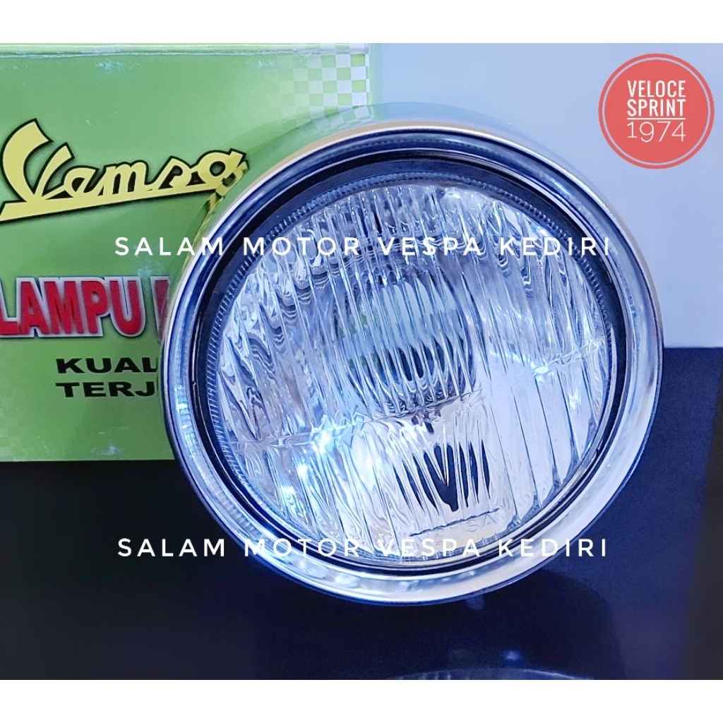 Reflektor lampu depan vespa veloce sprint 1974 VEMSA headlamp vespa bagol 74
