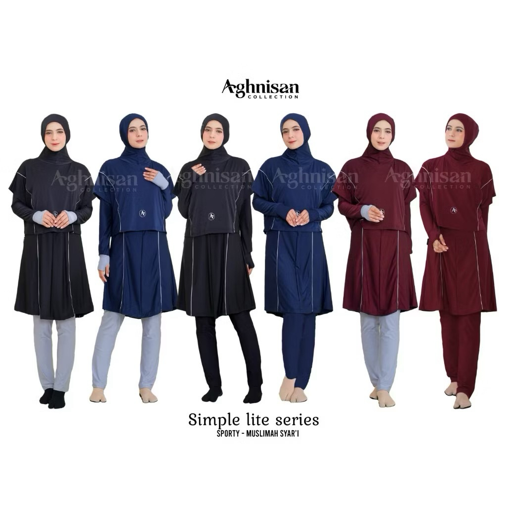Aghnisan Collection - Baju Olahraga Muslimah Aghnisan Simple Lite - SIMPLE LITE  DUAL FUNCTION MUSLI