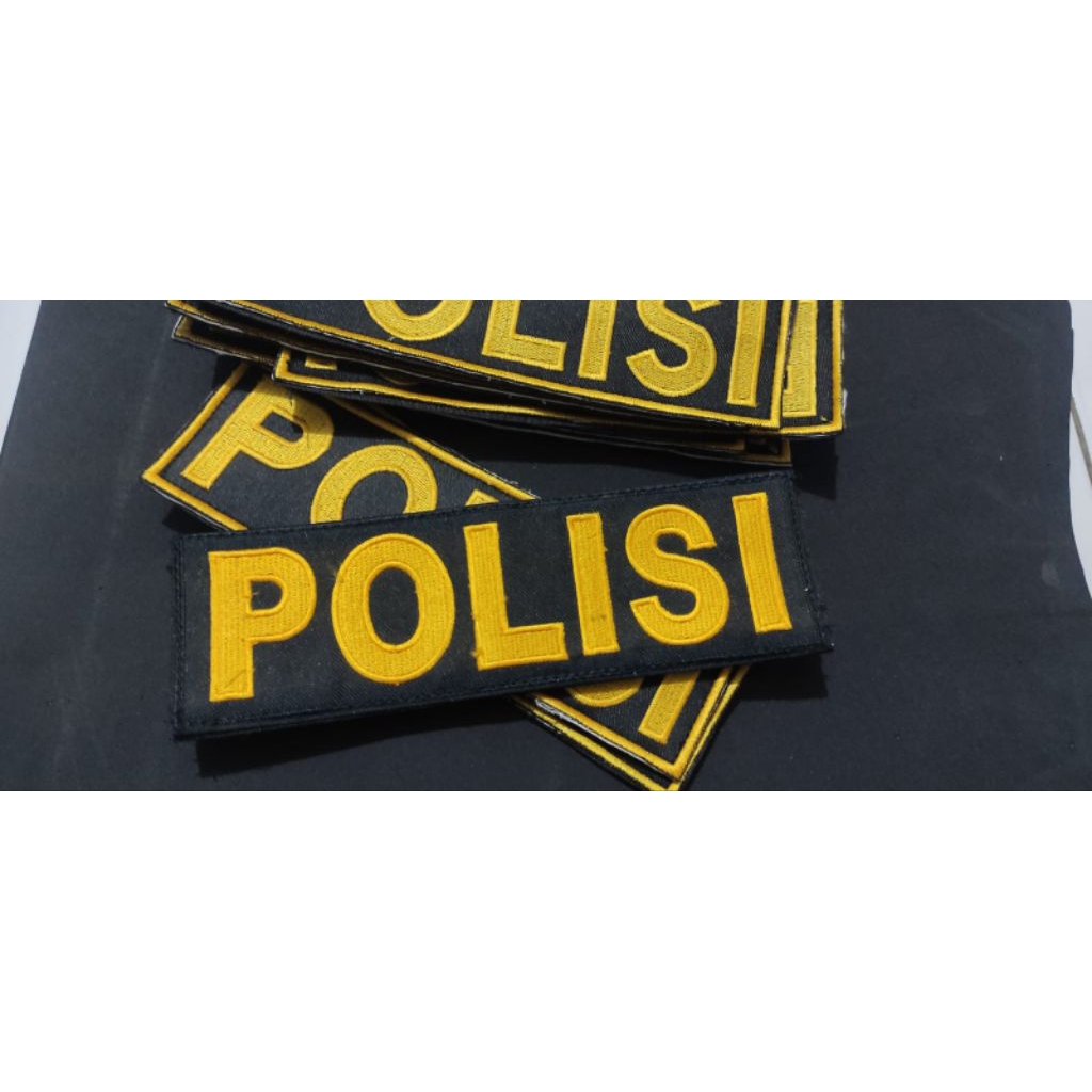 perekat bordir patch Velcro BORDIR komputer POLISI ukuran 22×7cm