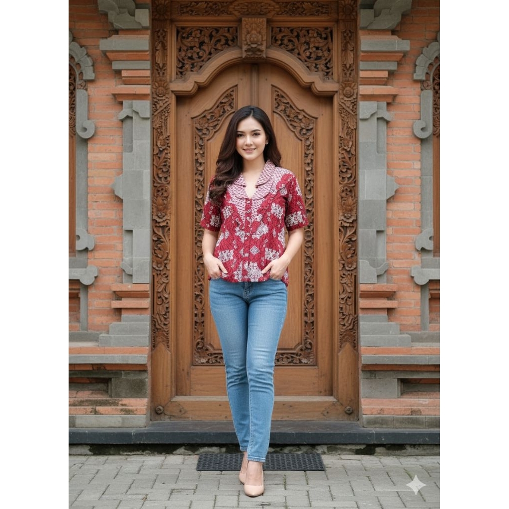 Blouse Batik Lengan Pendek