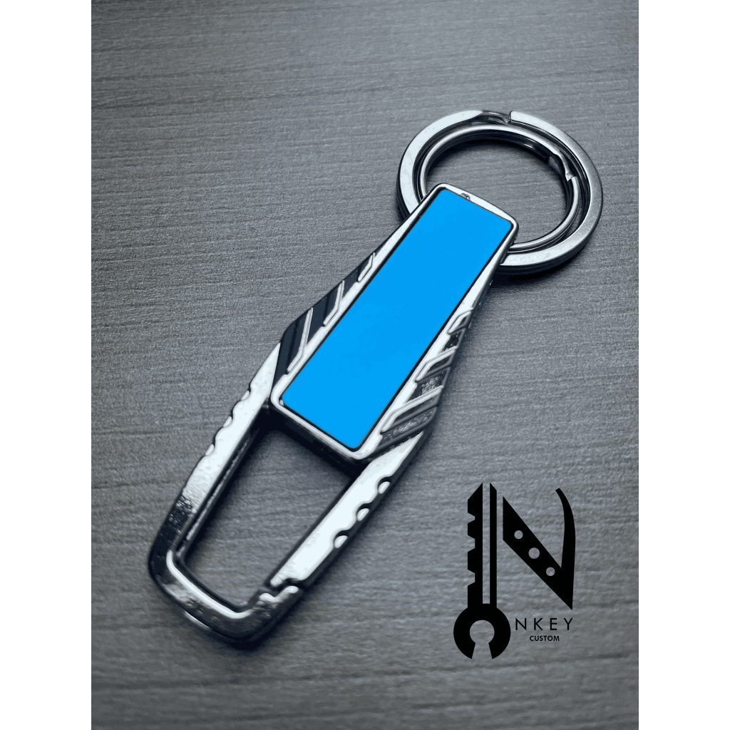 NKEY Gantungan Kunci Custom Stainless Ultraman 2,3 x 6,5 dengan Grafir Nama untuk Tas Mobil & Motor