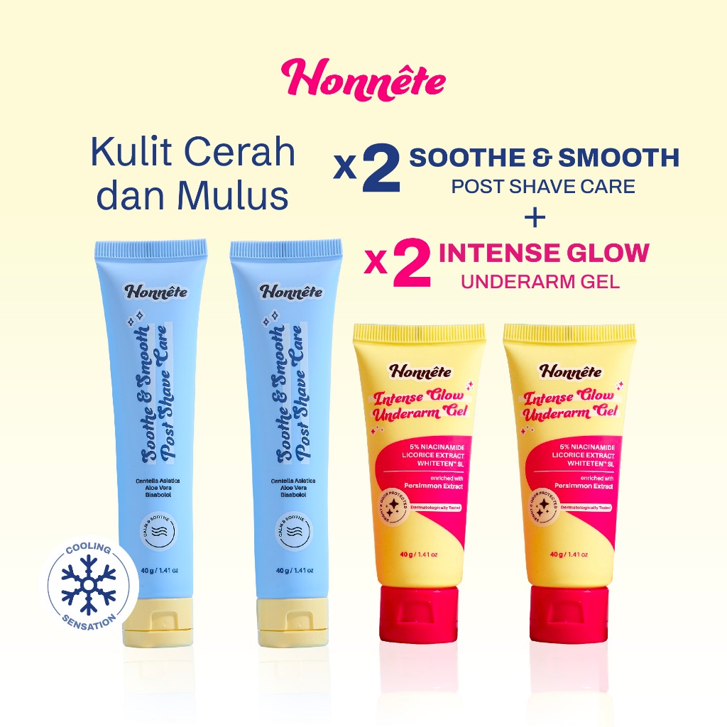 Bundle 2 Intense Glow Underarm Gel & 2 Soothe & Smooth Post Shave Care - Gel Pemutih & Pencerah Keti