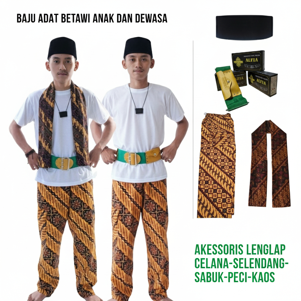 Baju Adat Betawi Setelan Celana Batik Pria Dewasa Dan Anak  Termurah