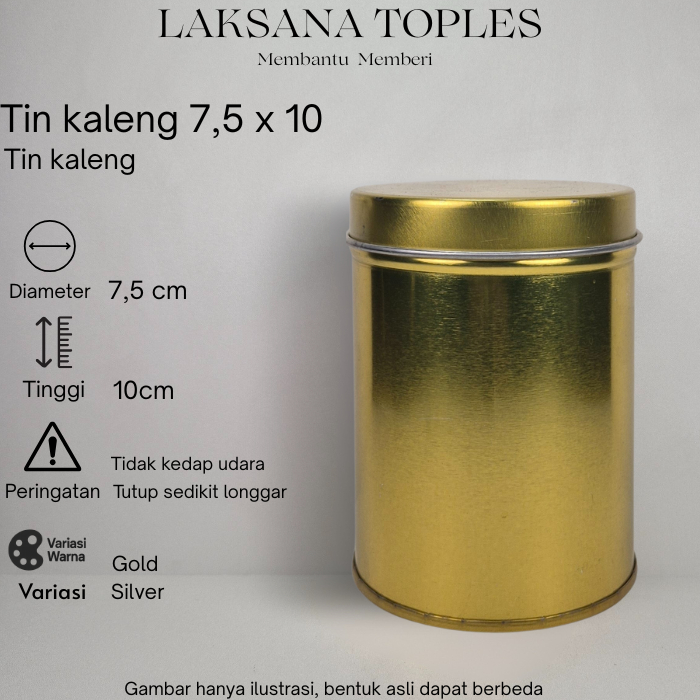 Tin / Kaleng Ukuran 7,5 x 10 cm / Kaleng bulat box souvenir
