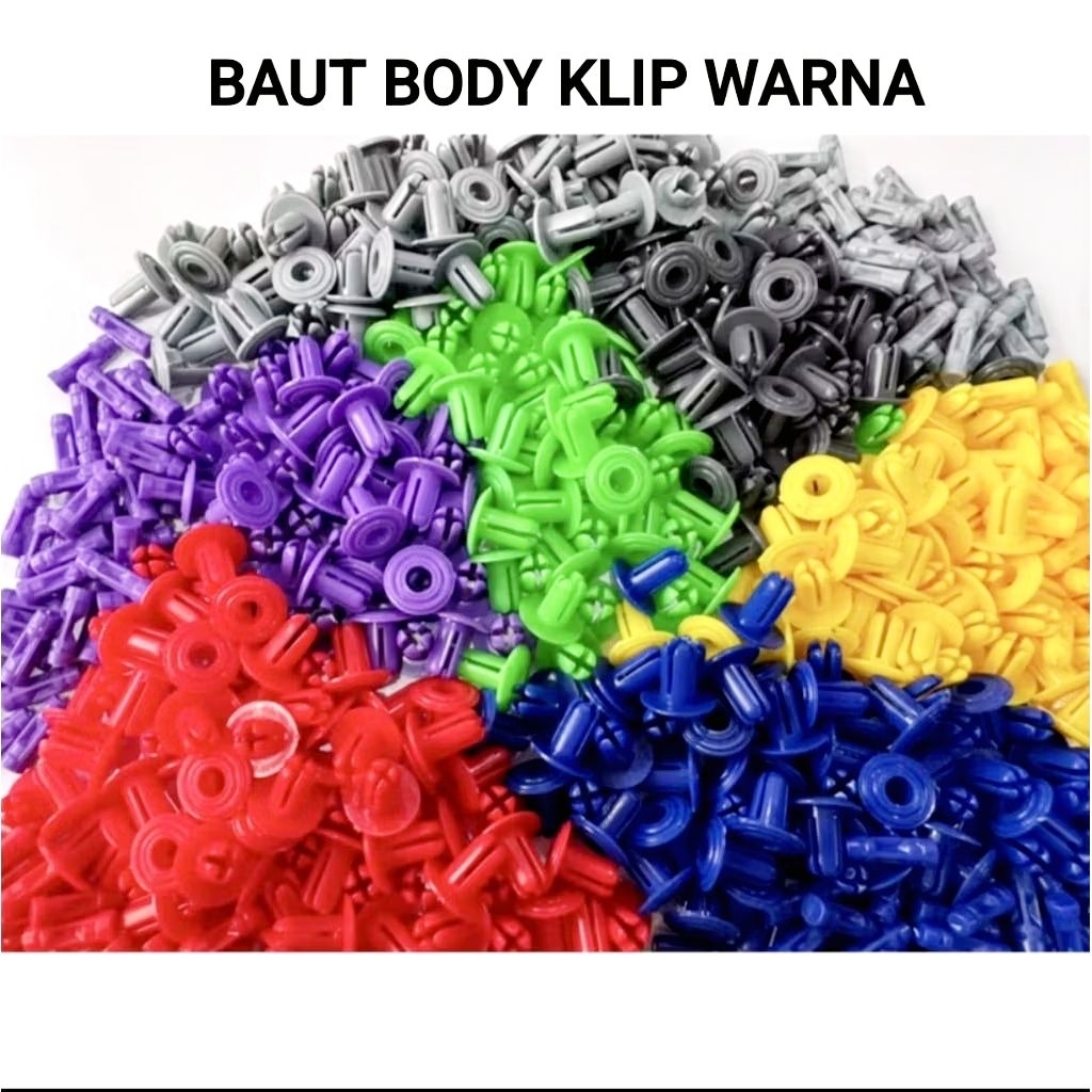 Harga Grosir) 20 biji Baut body Klip Warna Klip body motor Variasi Import Cocok semua Motor