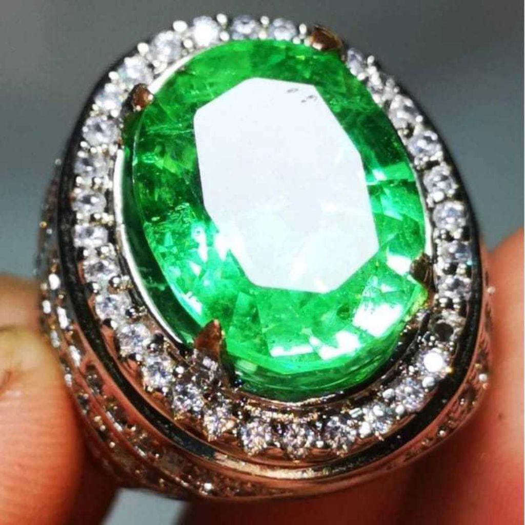 Batu permata zamrud Colombia asli Chatam kualitas super HQ