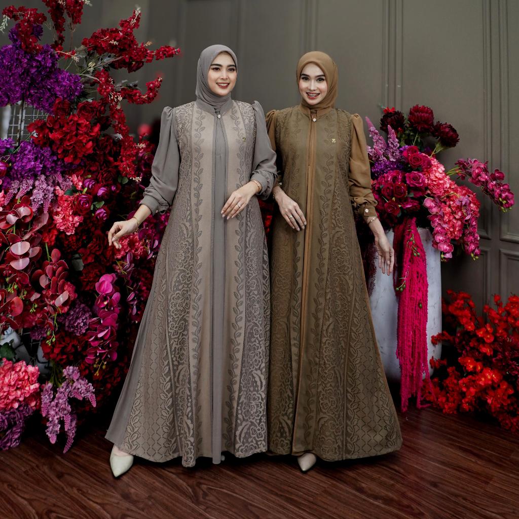 Gamis RIANA Set Hijab Dress Wanita Muslimah Dewasa Terbaru BY DUMMA