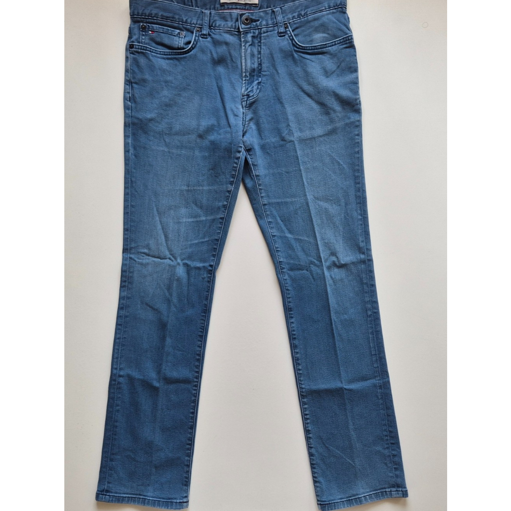 TOMMY HILFIGER Straight Jeans Blue Denim Baggy Pants Vintage Celana Panjang Pria
