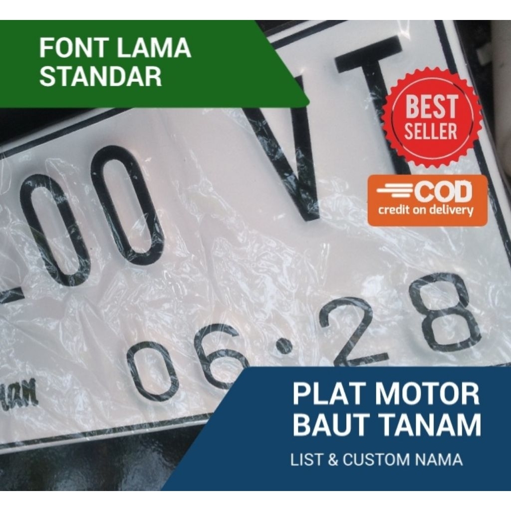 Plat Nomor Motor/ Baut tanam/ Custom Nama