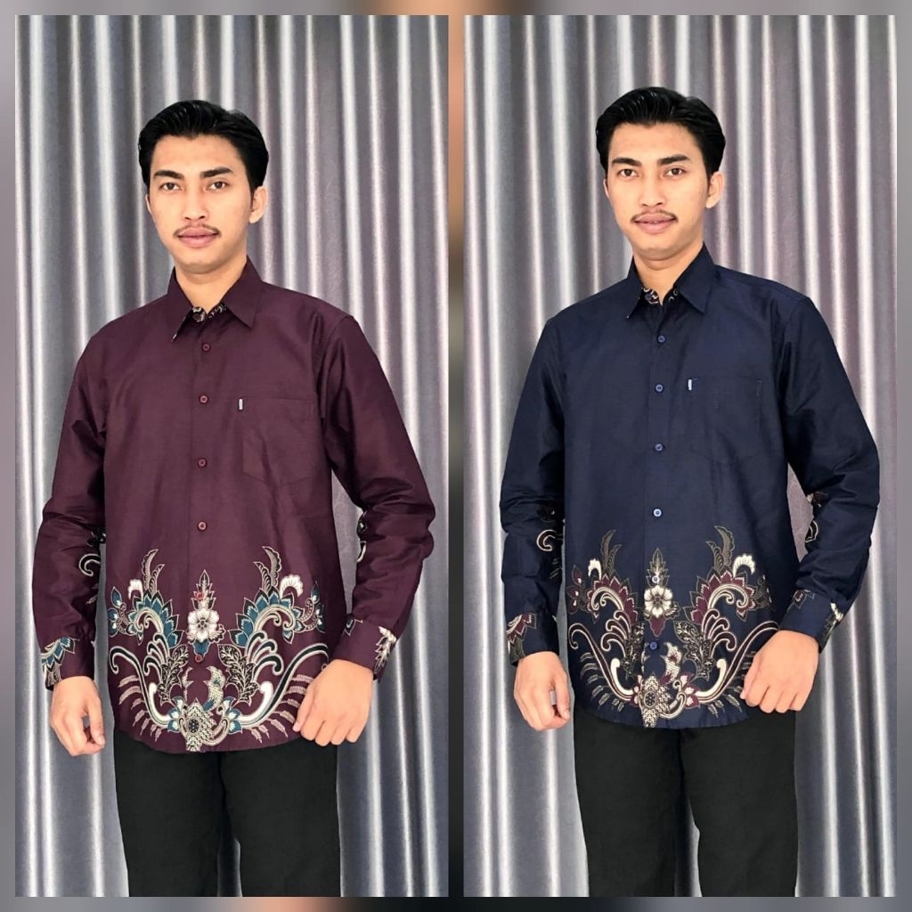 Kemeja Batik Pria ERKAPE Premium – Motif Elegan Berwibawa | Formal dan Kondangan (M L XL)