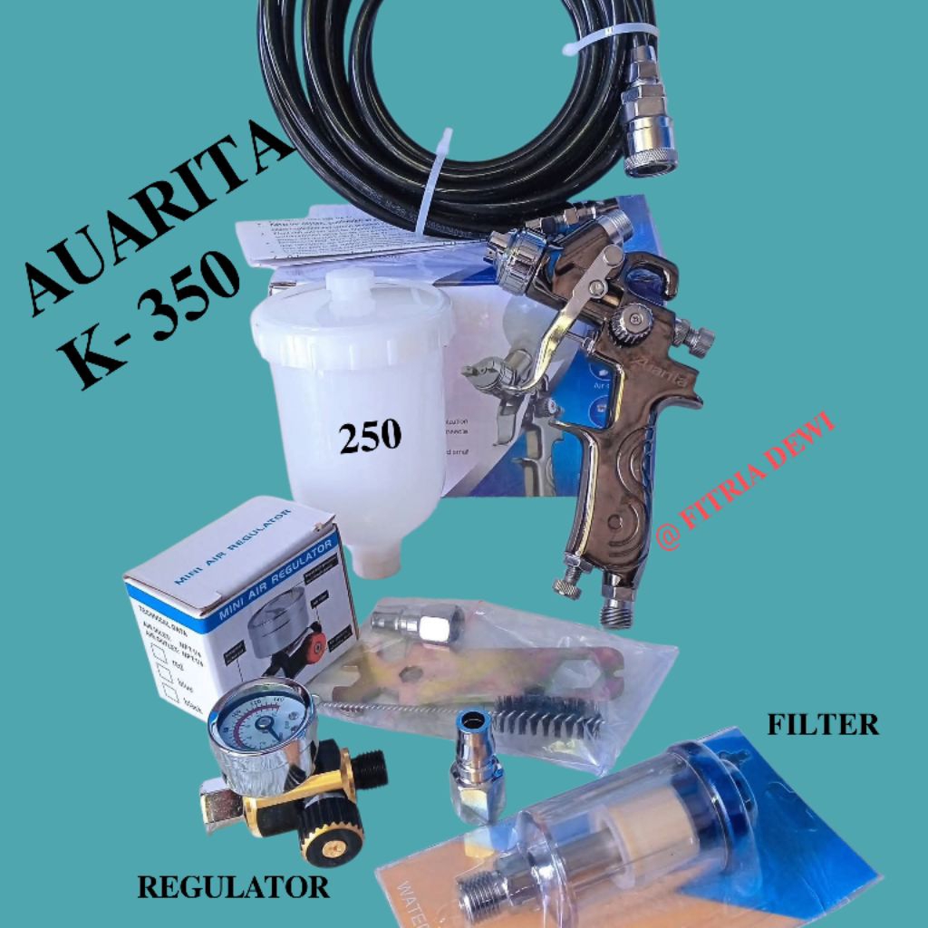 SPRAY GUN SET AUARITA K.350 NOZZLE 0.8/1.0/1.2