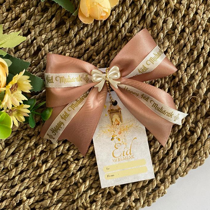 Pita Idul Fitri / PITA LEBARAN /  Pita Kado Hampers Lebaran Elegan / pita hampers jadi / Hangtag Idu
