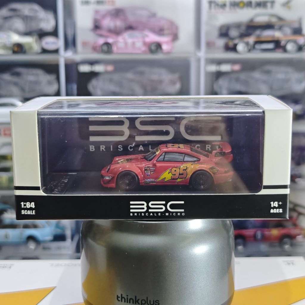 BRISCALE MICRO PORSCHE RWB 964 LIGHTNING MCQUEEN LIVERY DIECAST BSC UNSEALED