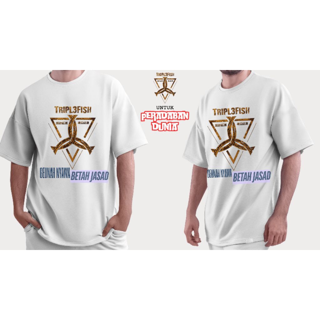 Kaos Combad 24s Premium Geunah Nyawa Betah Jasad logo tiga ikan