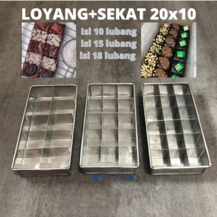 Loyang brownies sekat 20x10  cm Cetakan brownies Loyang sekat brownies