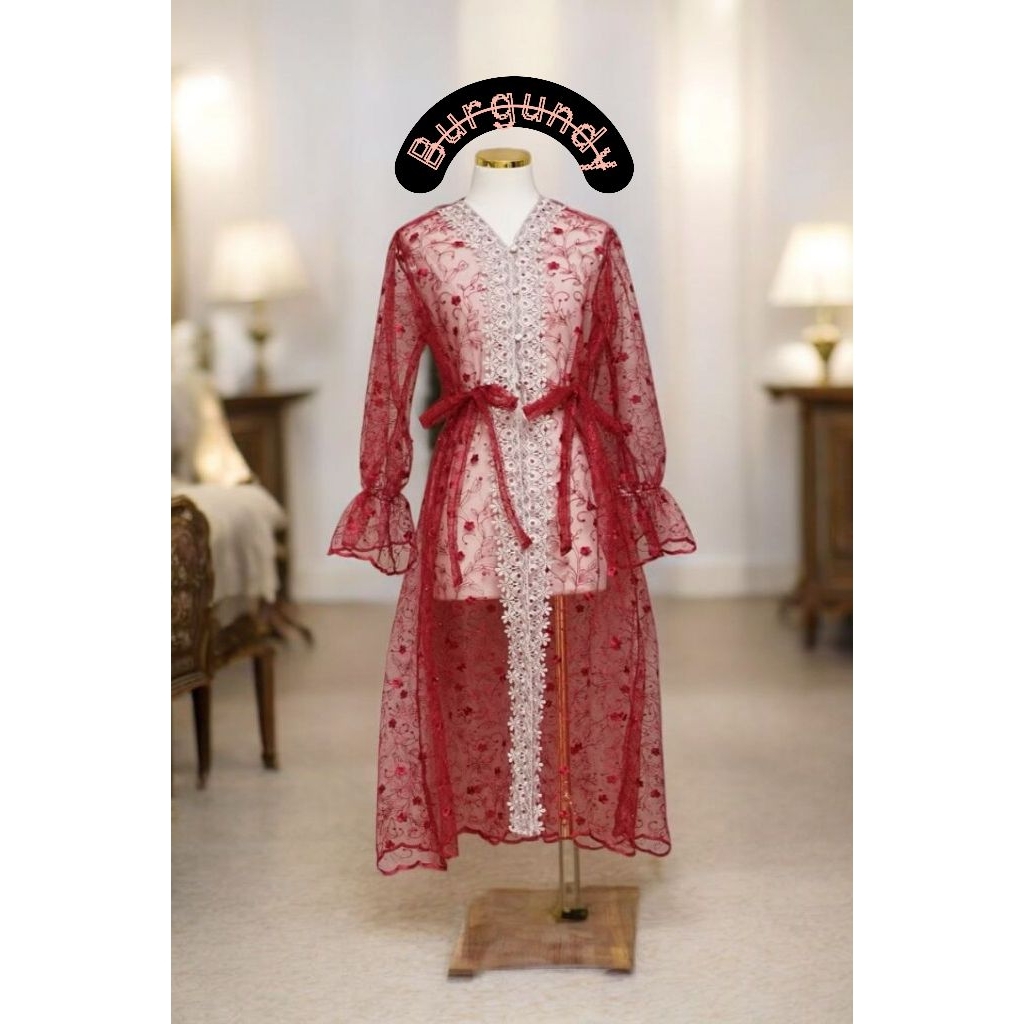 Arsya Brukat Cardigan/ Oter tunik untuk kondangan acara formal non formal