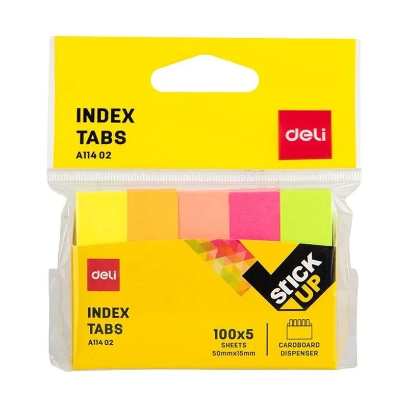 DELI - KERTAS TEMPEL / MEMO TEMPEL / MEMO INDEX TABS 50X15MM NEON 4 WARNA EA11402