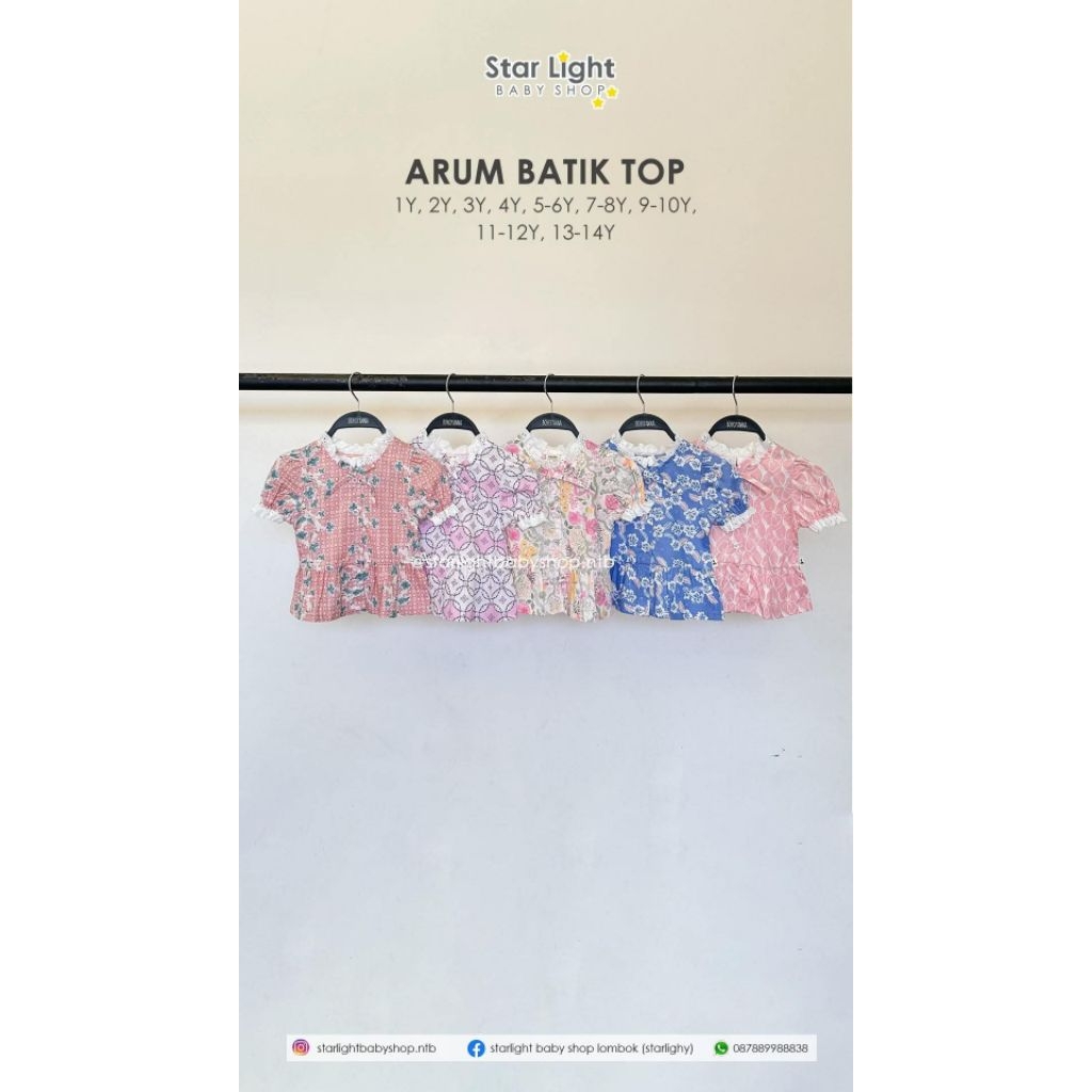 BOHOPANNA/BOHOBABY ARUM BATIK TOP (BATIK ANAK PEREMPUAN)