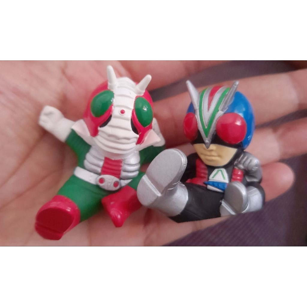 Fingerdoll Kamen Rider V3 dan Riderman 1Set - Bandai Ori