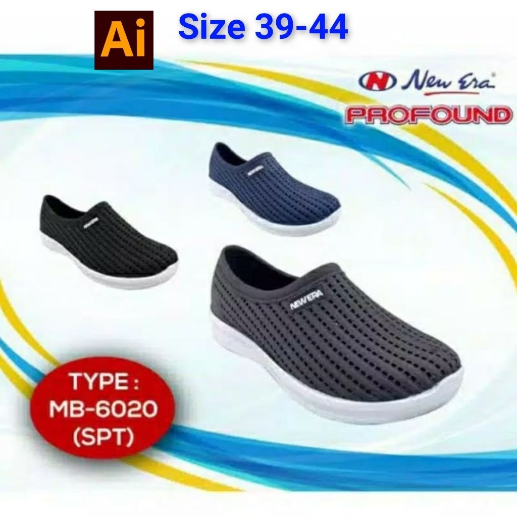 6020 sepatu karet pria asli merek new era size 39-43